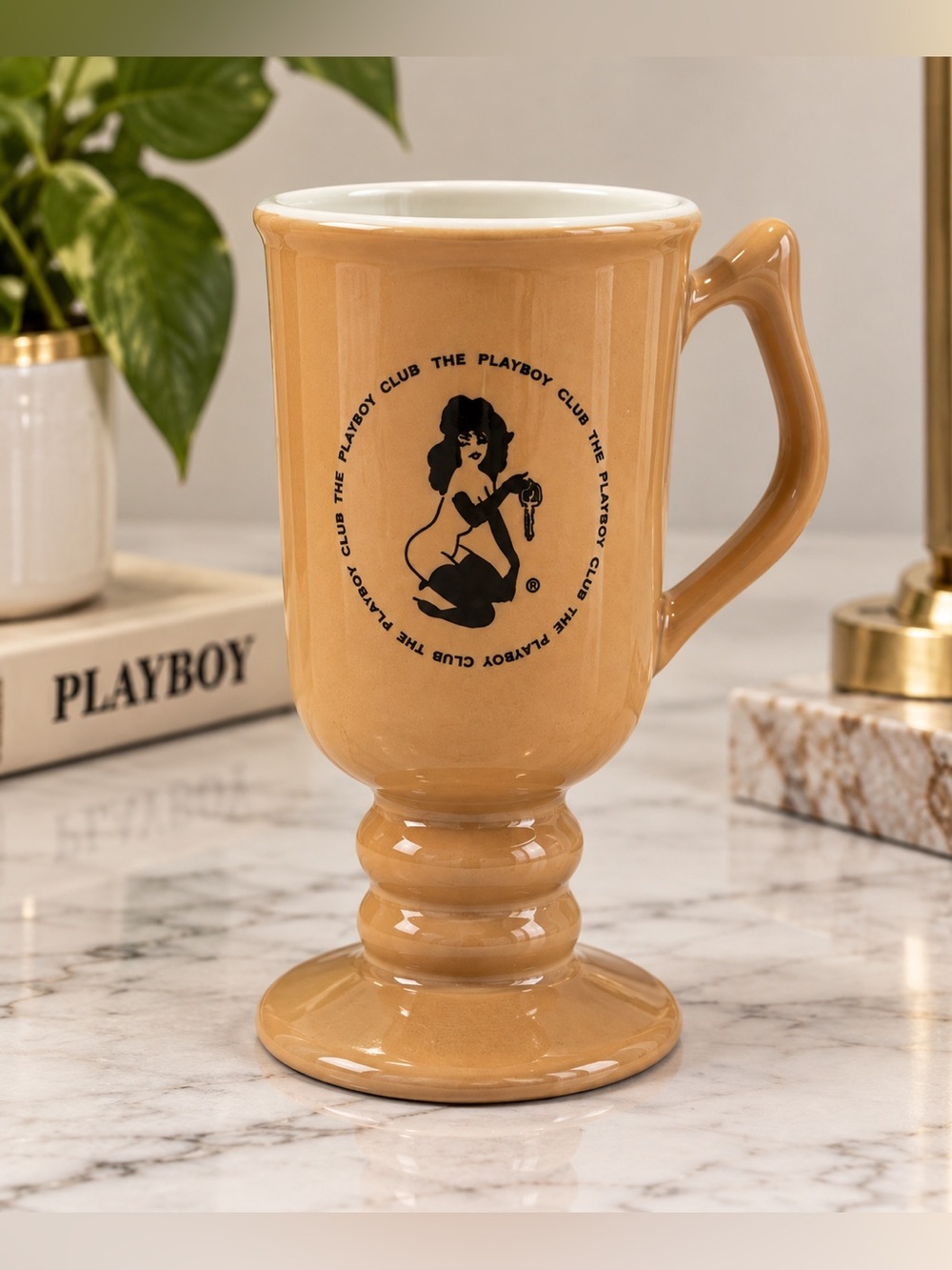 Vintage PLAYBOY Tan Ceramic‎ Mug by Hall